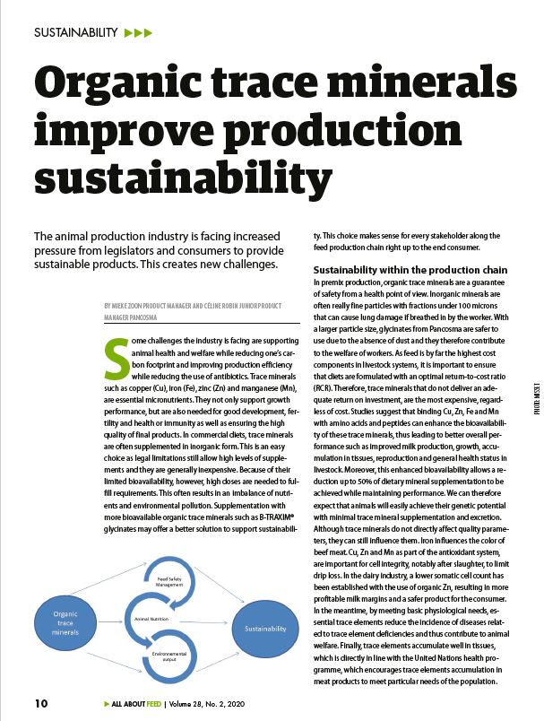 Organic Trace Minerals Improve Production Sustainability Pancosma